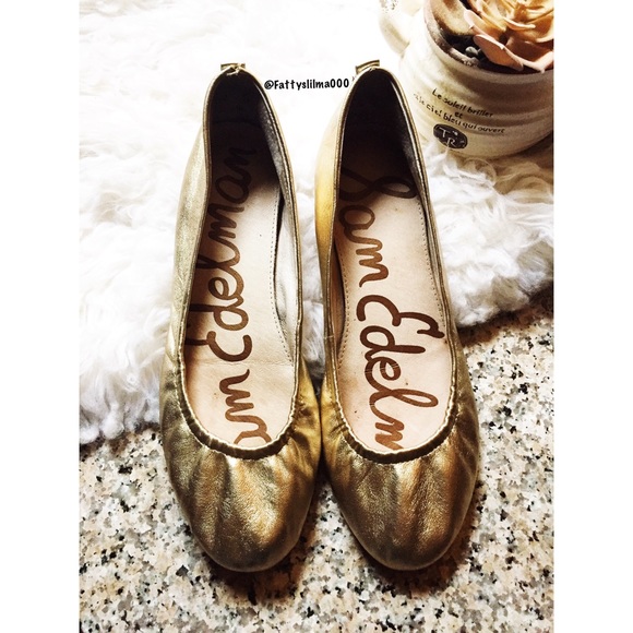 Sam Edelman Gold leather flats ✨ - Picture 2 of 5